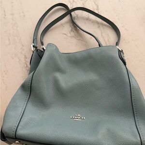 Coach Light Blue Leather Shoulder Bag